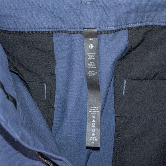 Lululemon Men's commission Classic fit Pants in navy blue size 40 - Picture 8 of 9